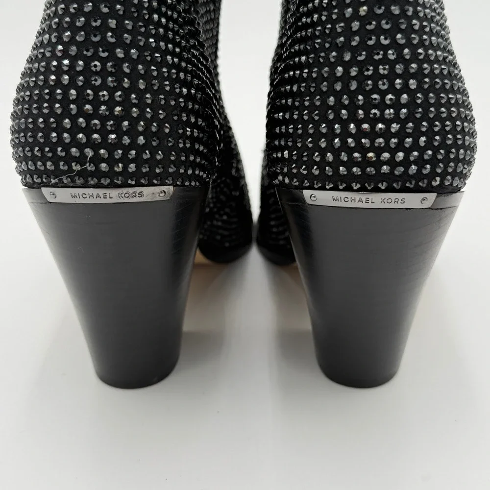 Michael Kors Dover Embellished Scuba Boot Rhinestone Pointed Toe Heels SZ 8 NWOT - Picture 8 of 15